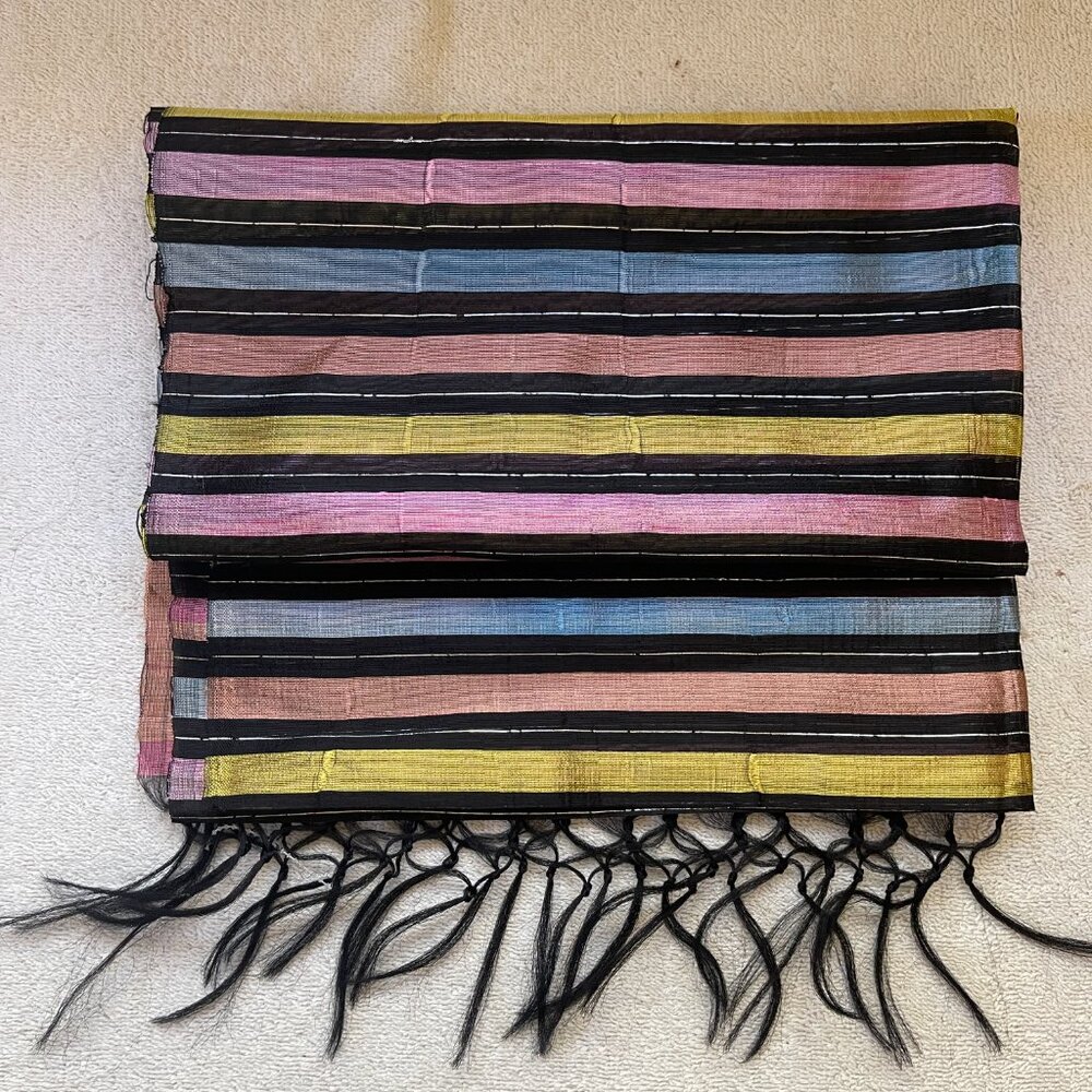 Vintage Thai silk hand weaved Scarf.